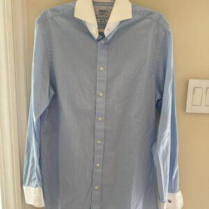 Charles Tyrwhitt Collared Slim Fit Button Down Mens Dress Shirt Classy Preppy